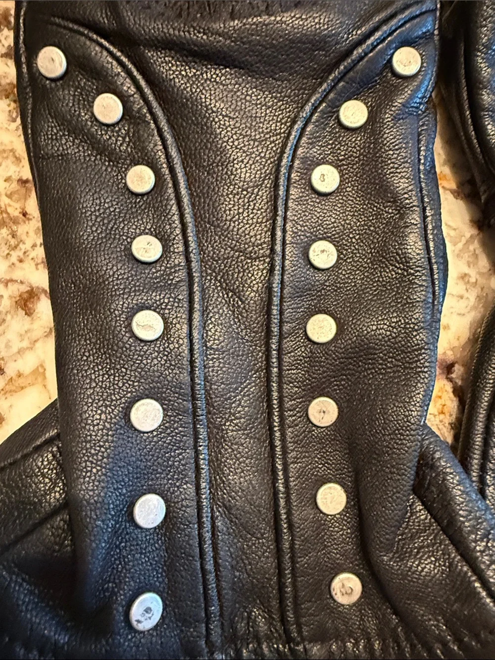 Harley-Davidson Black Leather Studded Motorcycle Gloves